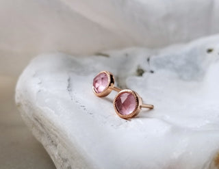 Pink Spinel Stud Earrings
