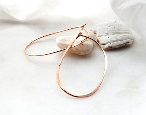 Large Oval Hoop Earrings Rose Gold Filled