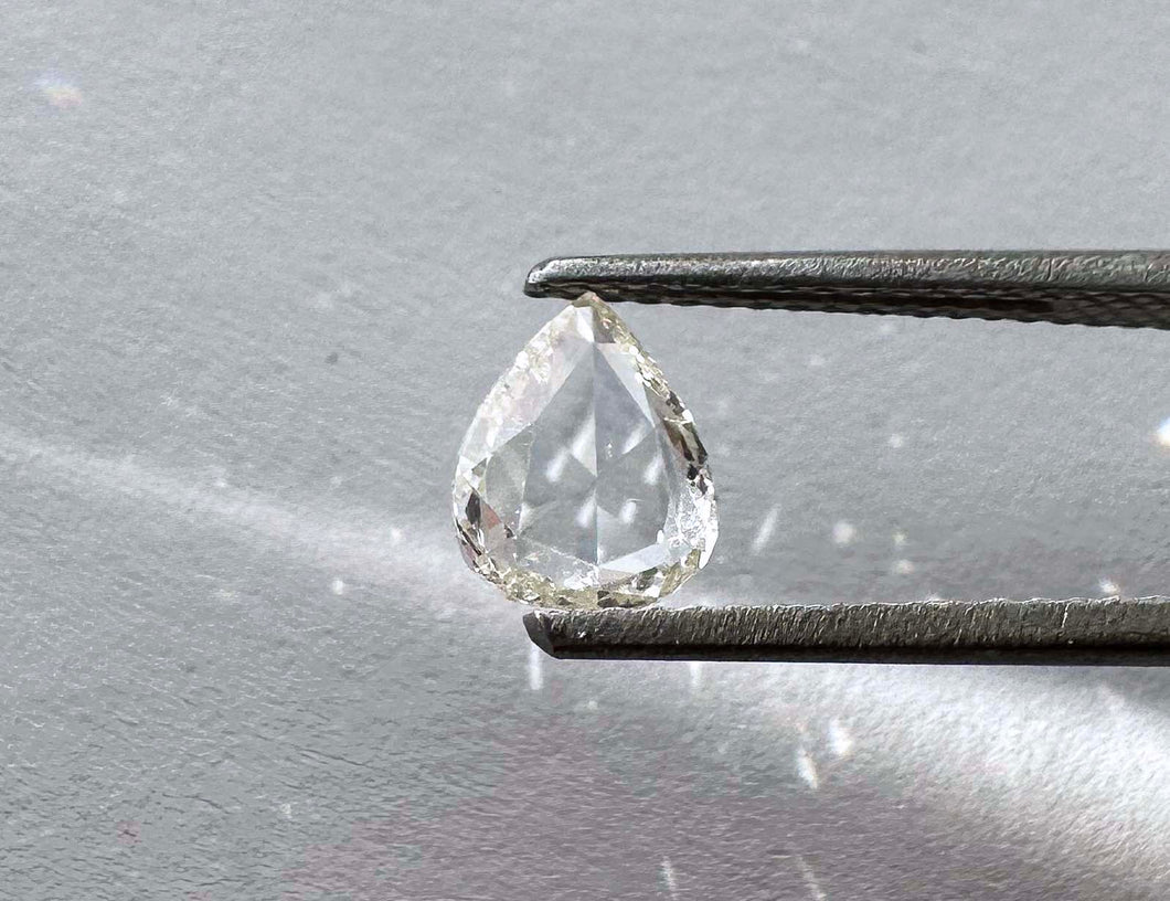 O.62 CT - Pear-Shaped, Rose-Cut Diamond