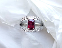 Load image into Gallery viewer, White Gold Ruby and Diamond Ring