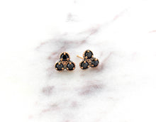 Load image into Gallery viewer, Mini Trio Black Diamond Earrings