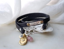 Load image into Gallery viewer, Marmalade Designs Leather Wrap &quot;Word Tag&quot; Bracelet