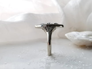 Salt & Pepper Rose Cut Diamond Trio Ring