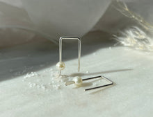 Load image into Gallery viewer, Pearl Tiny Hook Earrings Sterling Silver