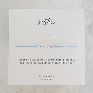 Lovassion "Sister" Morse Code Bracelet