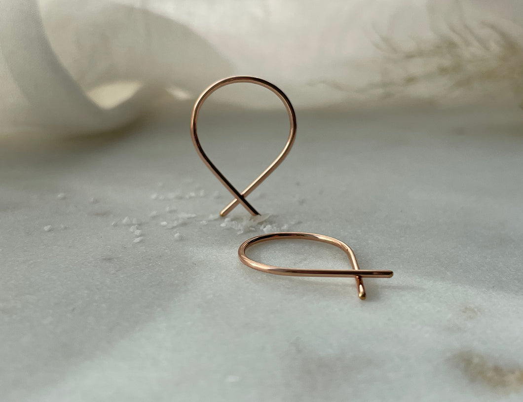 Small Fish Earrings Rose Gold Filled