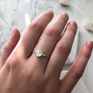 Sterling Silver Rainbow Moonstone Stacking Ring