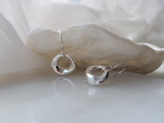 Sterling Silver Skinny Luck Drop Earrings