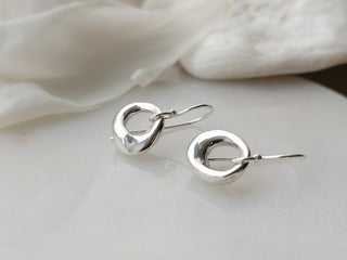 Sterling Silver Skinny Luck Drop Earrings
