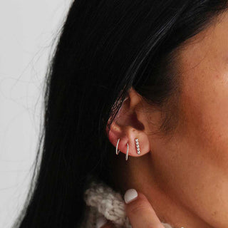 Sterling Silver Twist Sleeper Hoops
