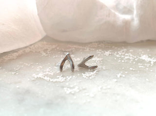 Sterling Silver "Wishbone" Sculpted Studs