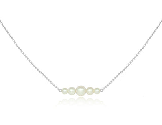 Surge Silver Pearl Sideways Pendant Small