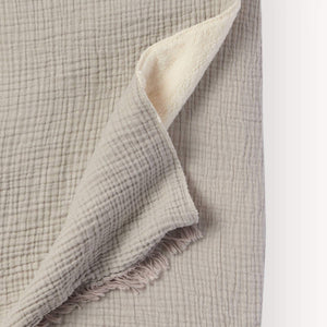 Pokoloko Fleece Lined Crinkle Throw - Grey