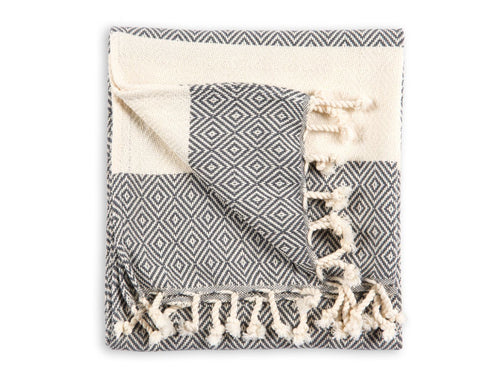 Pokoloko Diamond Hand Towel - Slate