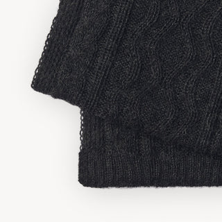 Hand-Knit Alpaca Wendy Scarf - Charcoal