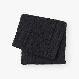 Hand-Knit Alpaca Wendy Scarf - Charcoal