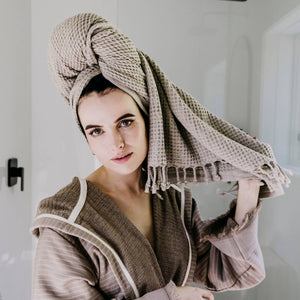 Pokoloko Stonewashed Waffle Towel - Clay
