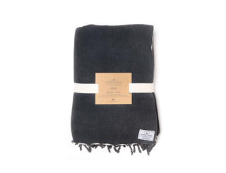 Shore Washed Waffle Throw Charcoal