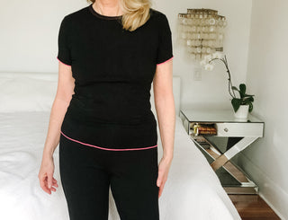 The Island Lounge Tee With Pink Trim