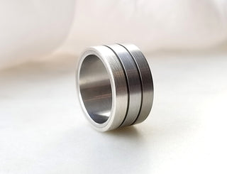 Tri-Tone and Sterling Silver Band