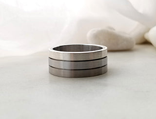Tri-Tone and Sterling Silver Band