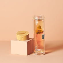 Load image into Gallery viewer, Tease 3 in 1 Sustainable Glass and Bamboo Tea Tumbler
