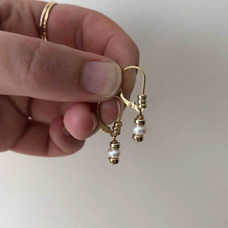 White Pearl Drop Earrings