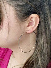Load image into Gallery viewer, Extra Large Round Hoop Earrings Sterling Silver