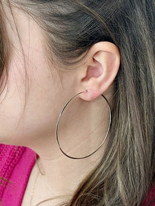 Extra Large Round Hoop Earrings Sterling Silver