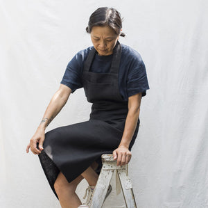 Pi'lo Full Linen Apron Black