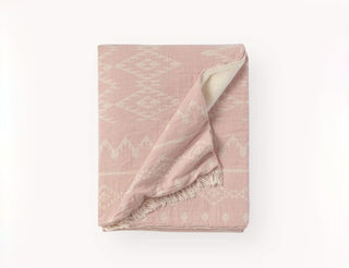 Fleece Lined Atlas Throw - Pastel Pink