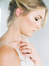 Load image into Gallery viewer, Medium Beaded Crescent Earrings Sterling Silver