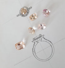 Load image into Gallery viewer, A Modern Vintage Inspired Morganite Ring