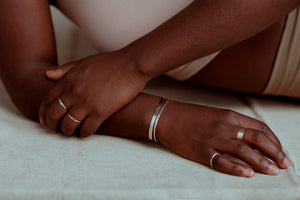 Medium Simple Forged Cuff Bracelet Rose Gold Filled