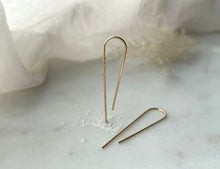 Load image into Gallery viewer, Large Trace Hook Earrings Yellow Gold Filled