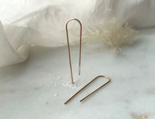 Load image into Gallery viewer, Large Trace Hook Earrings Rose Gold Filled