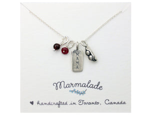 Marmalade Designs Mama & 2 Peas Necklace With Gemstones