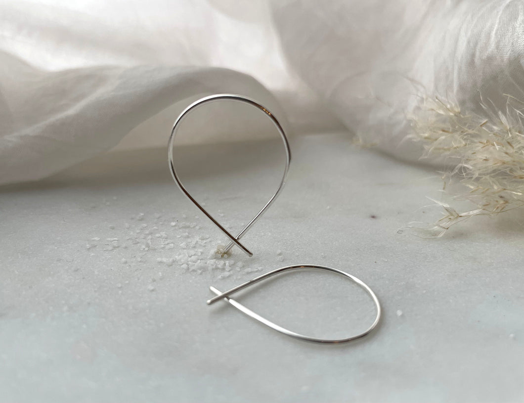 Large Fish Earrings Sterling Silver