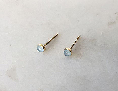 Strut Jewelry 14K Gold Filled Mini Aquamarine Studs