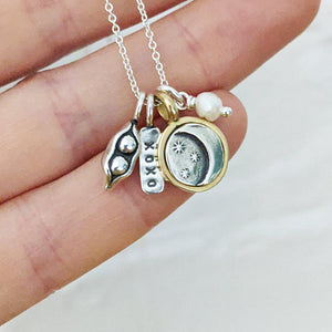 Marmalade Designs Moon + Stars Little Love Charm Necklace Set