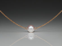 Load image into Gallery viewer, Pearl Rose Gold Sideways Pendant