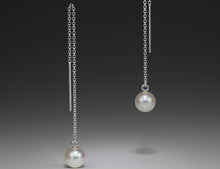 Load image into Gallery viewer, Silver Pearl Thread  Earrings