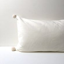 Load image into Gallery viewer, Pi&#39;lo Small Velvet Pillow with Pom-Poms