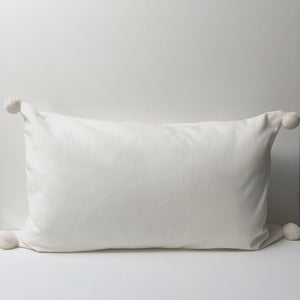 Pi'lo Small Velvet Pillow with Pom-Poms