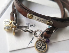 Load image into Gallery viewer, Marmalade Designs Leather Wrap &quot;Word Tag&quot; Bracelet
