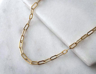 14K Gold-Filled Small Flat Link Connection Chain Necklace