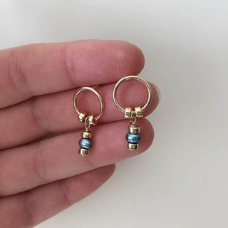 Iridescent Pearl Circle Drop Earrings