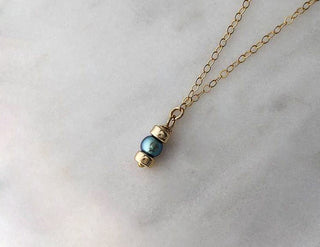 Iridescent Pearl Drop Necklace