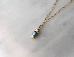 Strut Jewelry Iridescent Pearl Drop Necklace