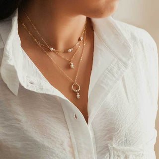 White Pearl Drop Necklace
